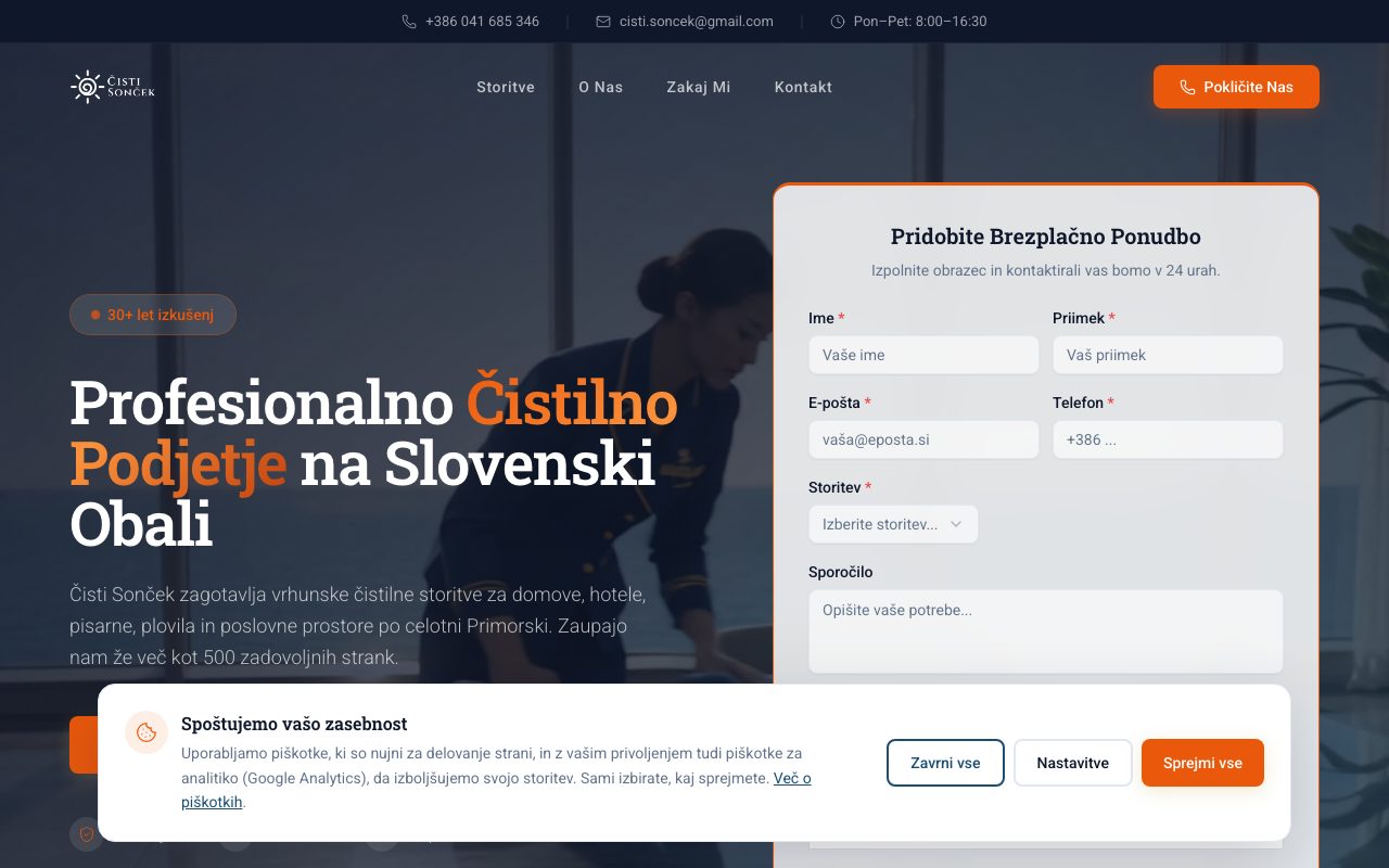 Čisti Sonček website