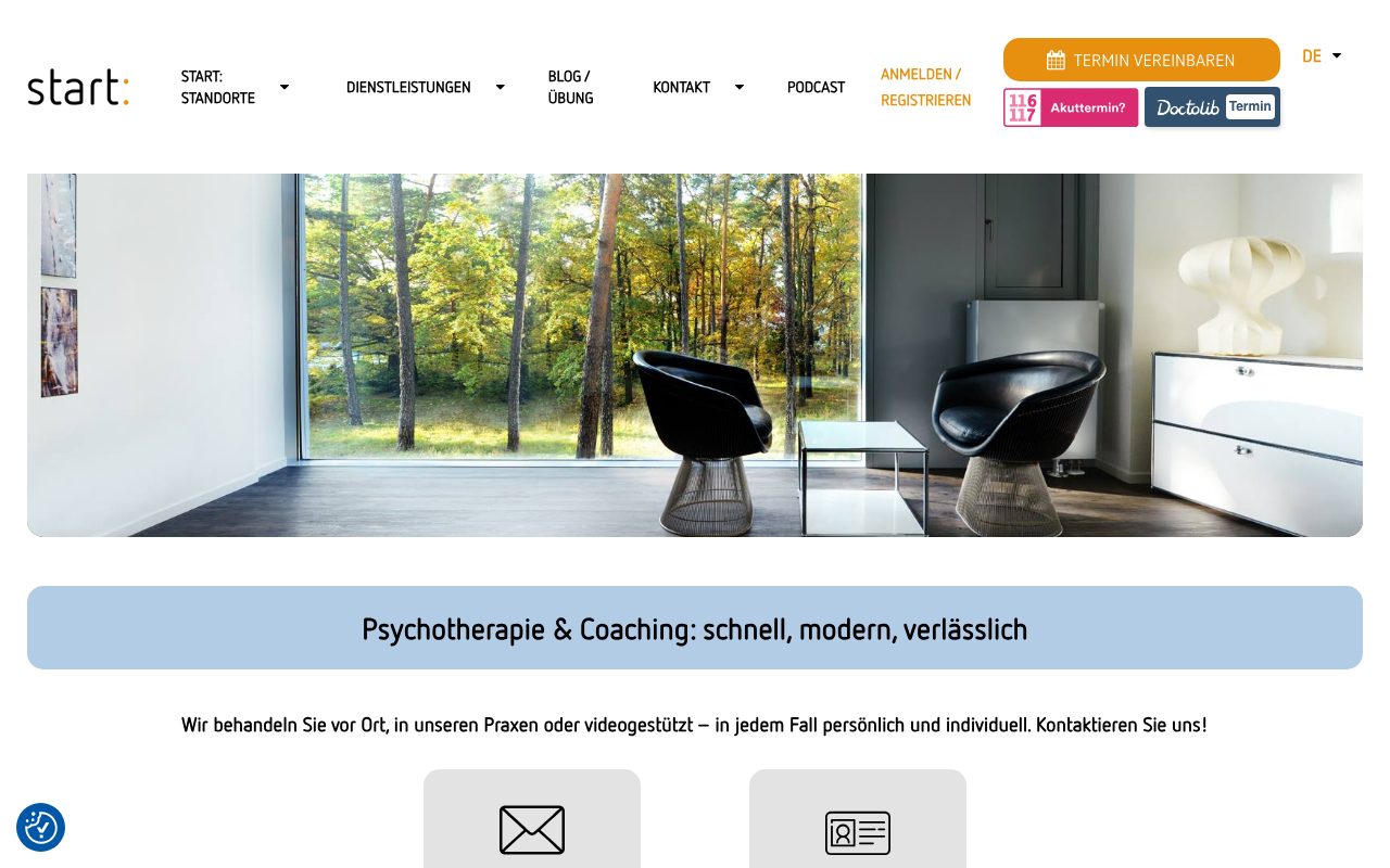 start Psychotherapie & Coaching website